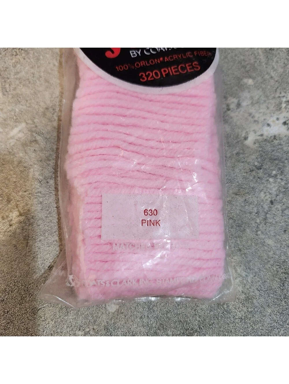 Vtg Red Heart Latch Hook Bulky Rug Yarn Pink 630 NOS 5pkgs of 320pcs